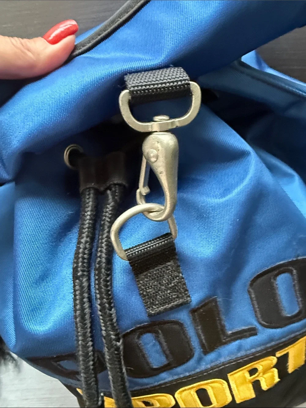 Polo by Ralph Lauren Blue, Black & Yellow SPORT Drawstring Backpack